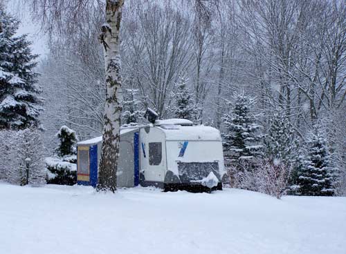 Unser Campingplatz im Winter