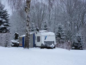 Campingplatz im Winter